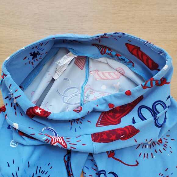 NEW LuLaRoe Light Blue Firework Leggings - Picture 6 of 8